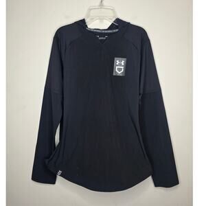 Under Armour softball black hooded pullover shirt jacket with pockets - medium